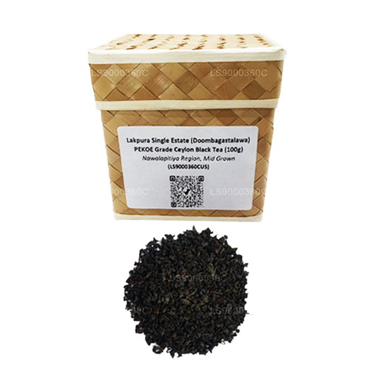 Té negro de Ceilán Lakpura Single Estate (Doombagastalawa) de grado PEKOE (100 g)