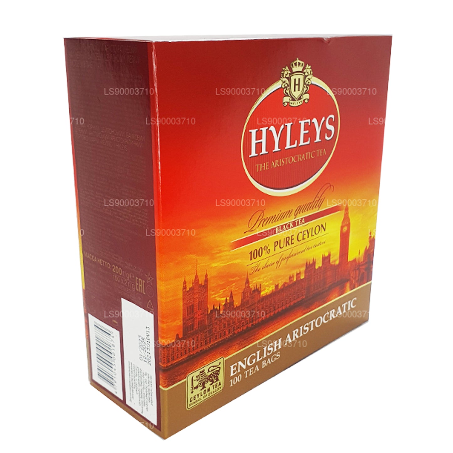 Té negro de alta calidad HYLEYS, 100 bolsitas de té (200 g)