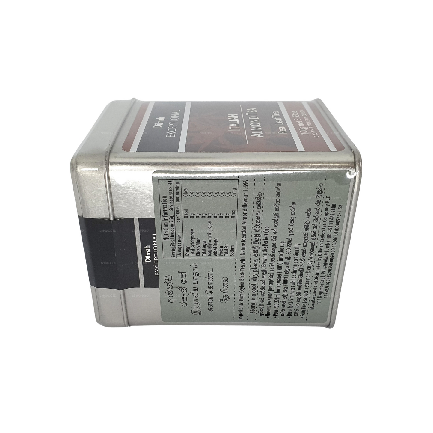 Té Dilmah Excepcional de Almendra Italiana (100g) Caja de hojalata