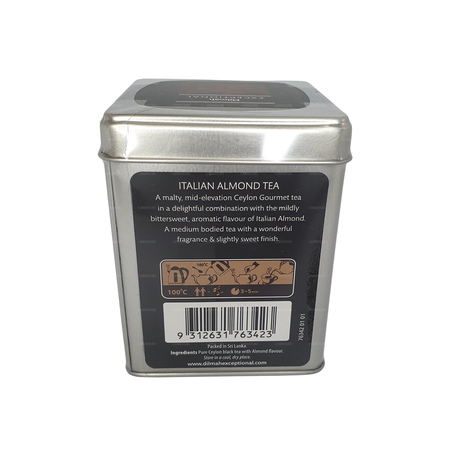 Té Dilmah Excepcional de Almendra Italiana (100g) Caja de hojalata