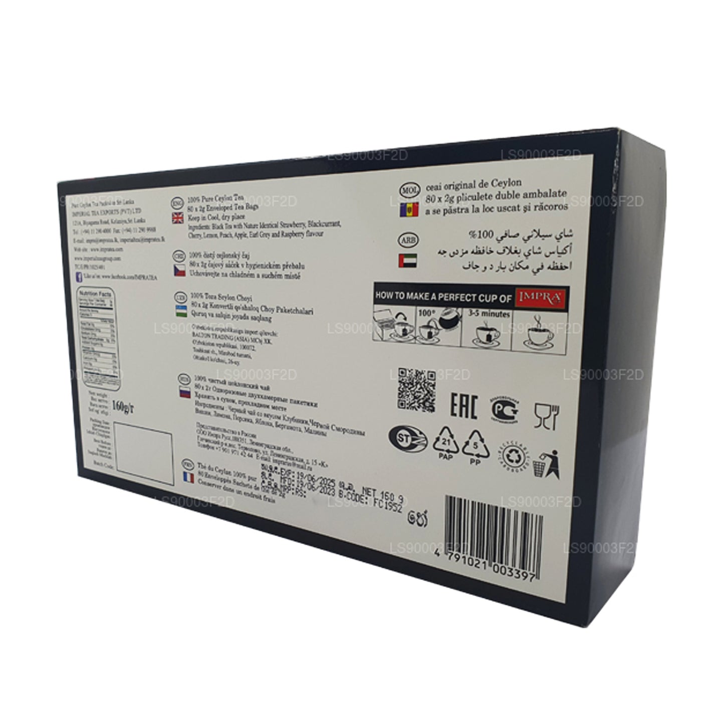 Colección de té negro Impra 8 Flavours (160 g)