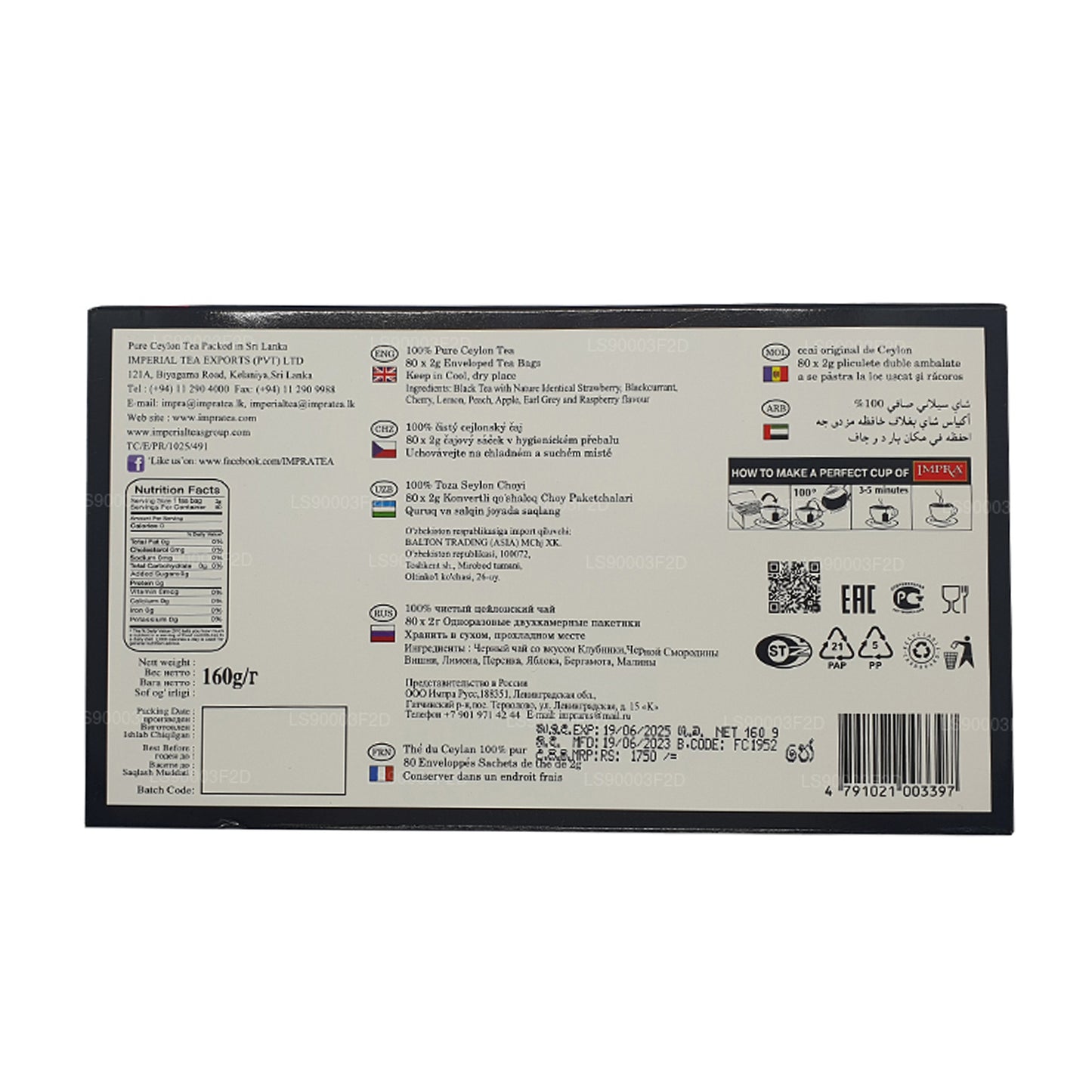 Colección de té negro Impra 8 Flavours (160 g)