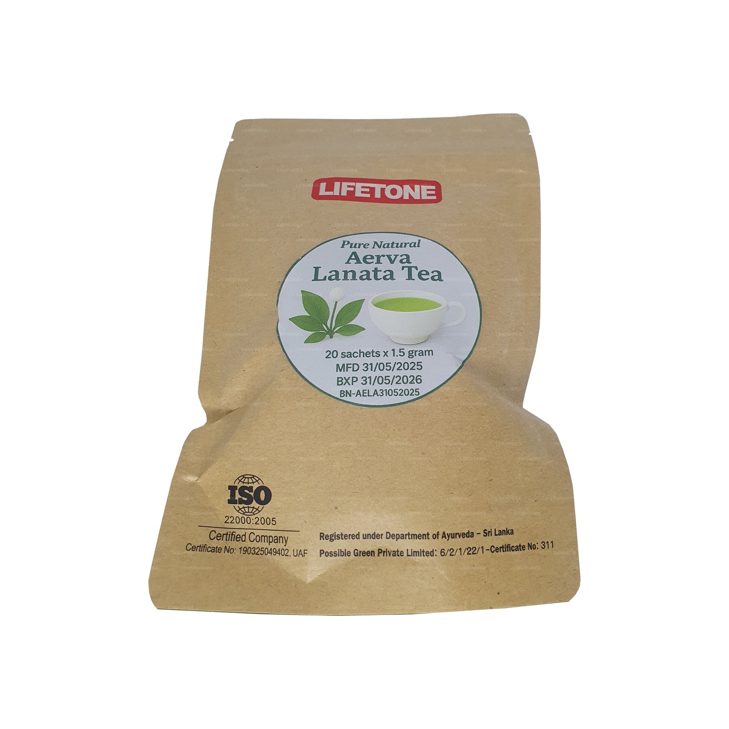 Serva Lanata Lifetone (Polpala, hierba nudosa de montaña) (30 g), 20 bolsas de té
