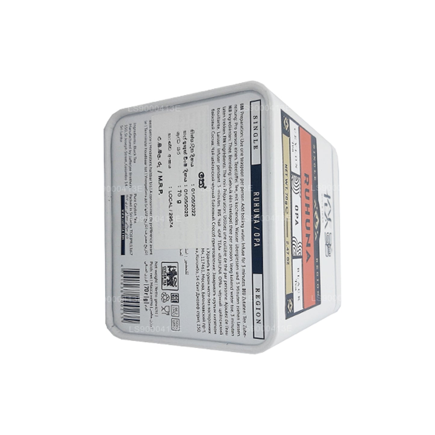 Té Jaf, colección de una sola región, Ruhuna OPA (70 g), lata