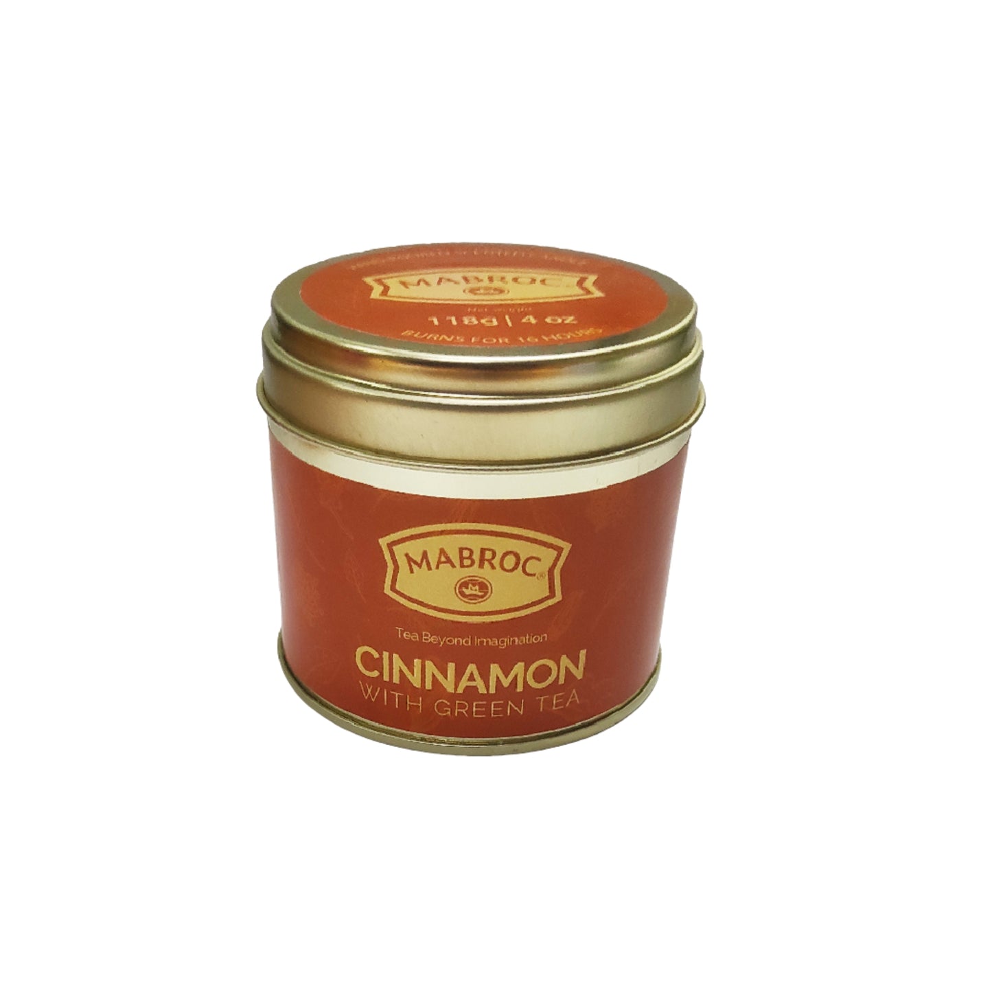 Vela aromática Mabroc con infusión de té, canela y té verde (118g)