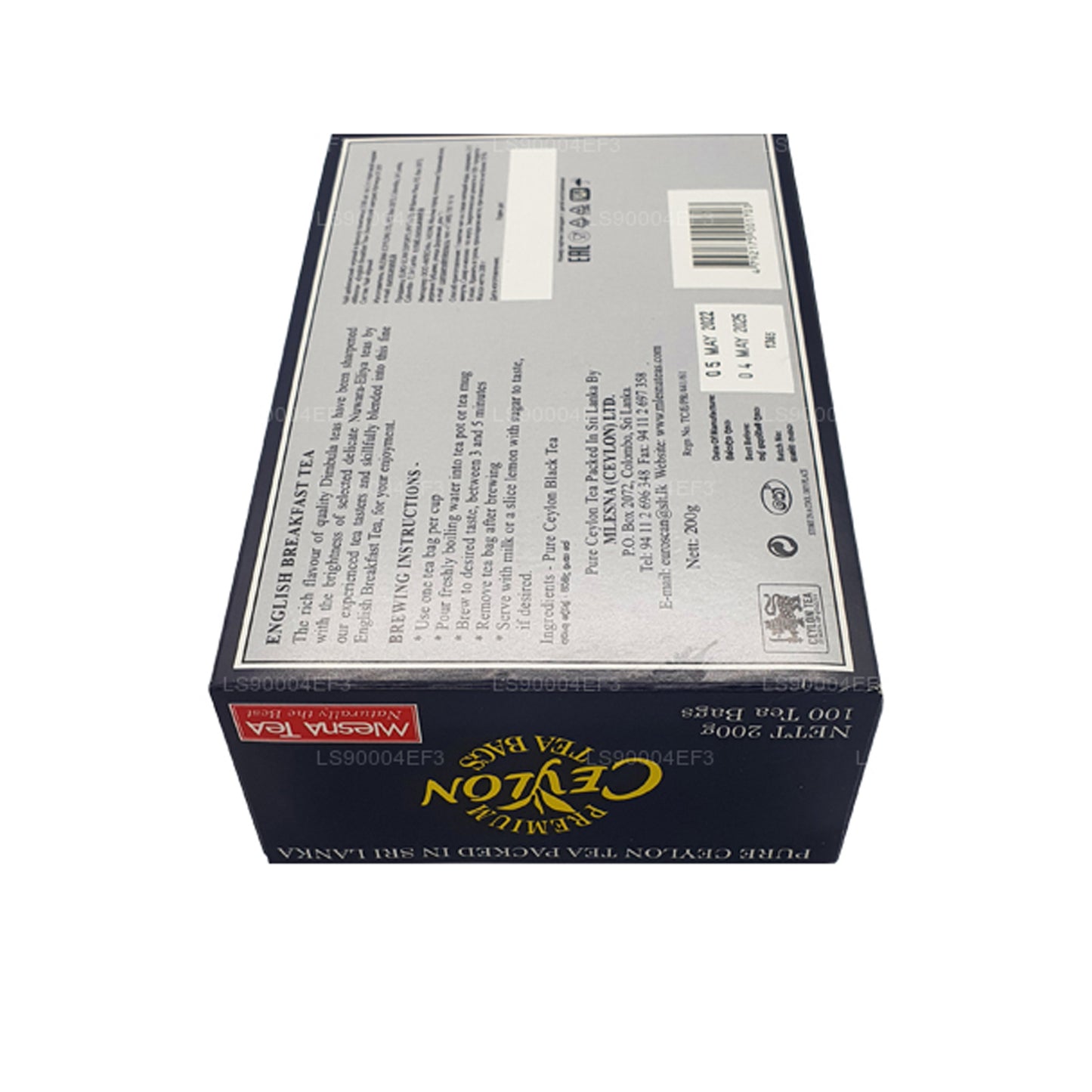 Té inglés para desayuno Mlesna (200 g), 100 bolsitas de té