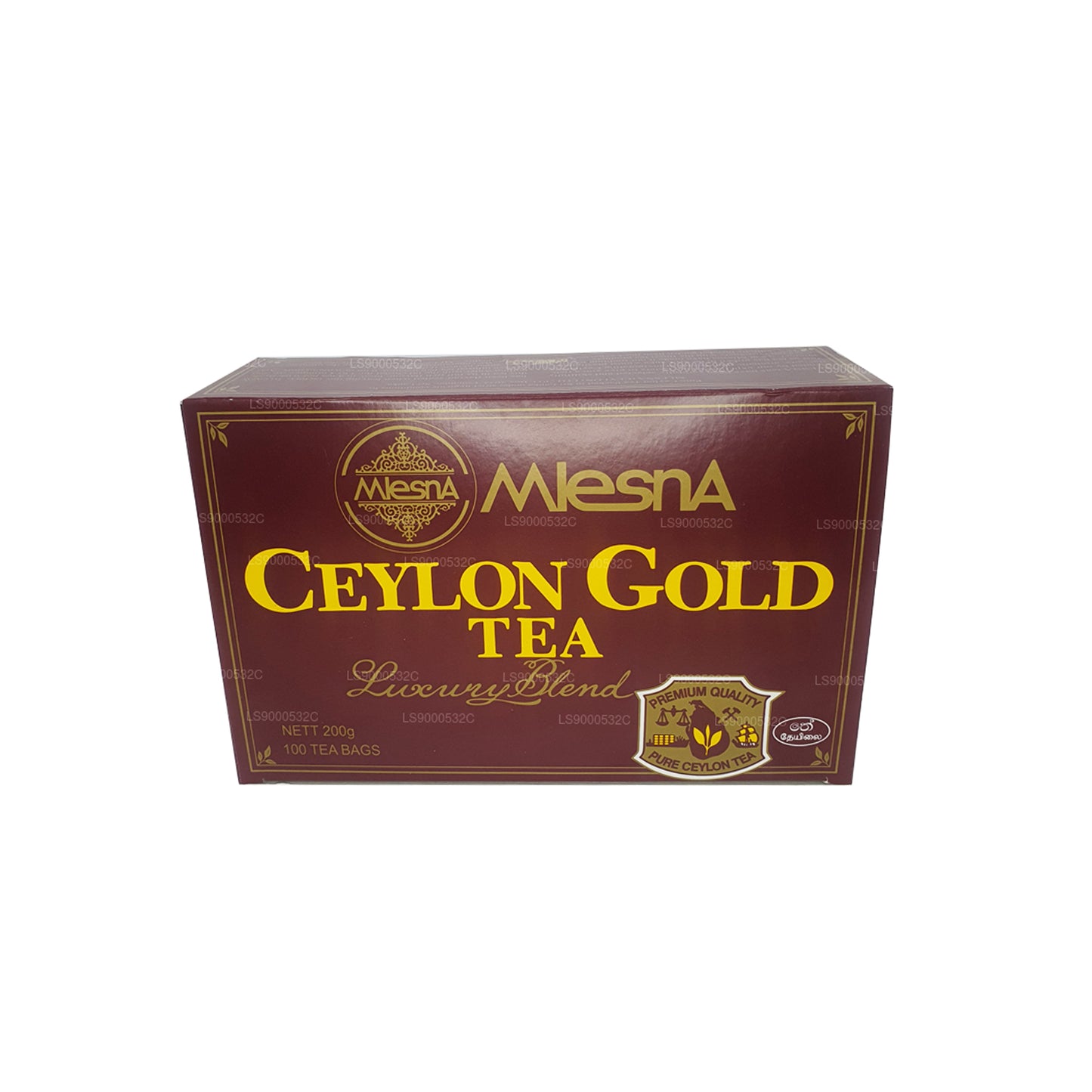 Cadena y etiqueta Mlesna Tea Ceylon Gold, 100 bolsitas de té (200 g)