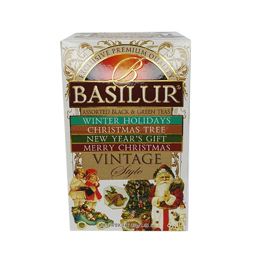 Tés negros y verdes variados de estilo vintage Basilur (47 g) 25 bolsitas de té