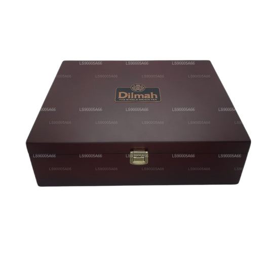 Presentador de madera de lujo Dilmah con tapa (12 variedades)