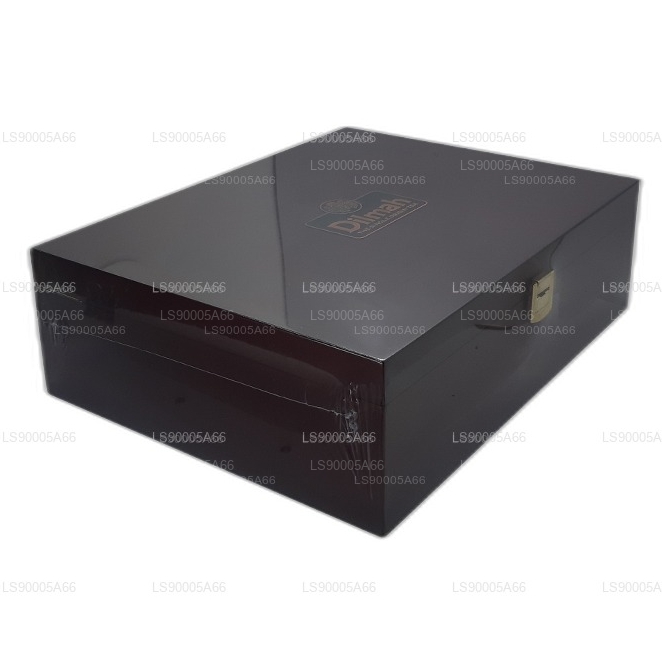 Presentador de madera de lujo Dilmah con tapa (12 variedades)