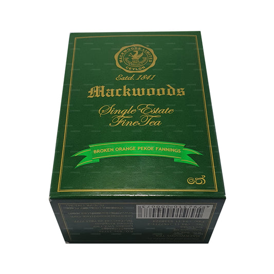 Té negro de Ceilán de hojas sueltas Mackwoods Single Estate Broken Orange Pekoe Fannings (BOPF) (200 g)