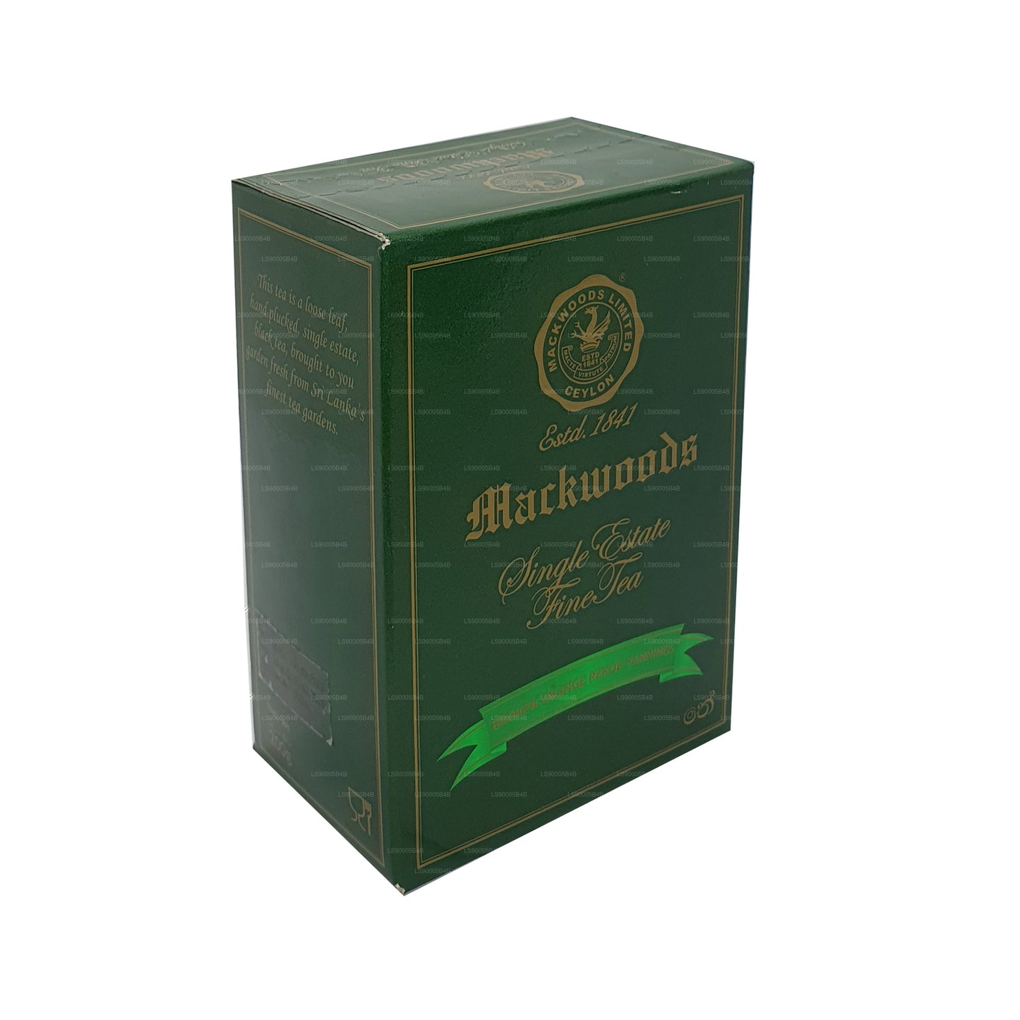 Té negro de Ceilán de hojas sueltas Mackwoods Single Estate Broken Orange Pekoe Fannings (BOPF) (200 g)