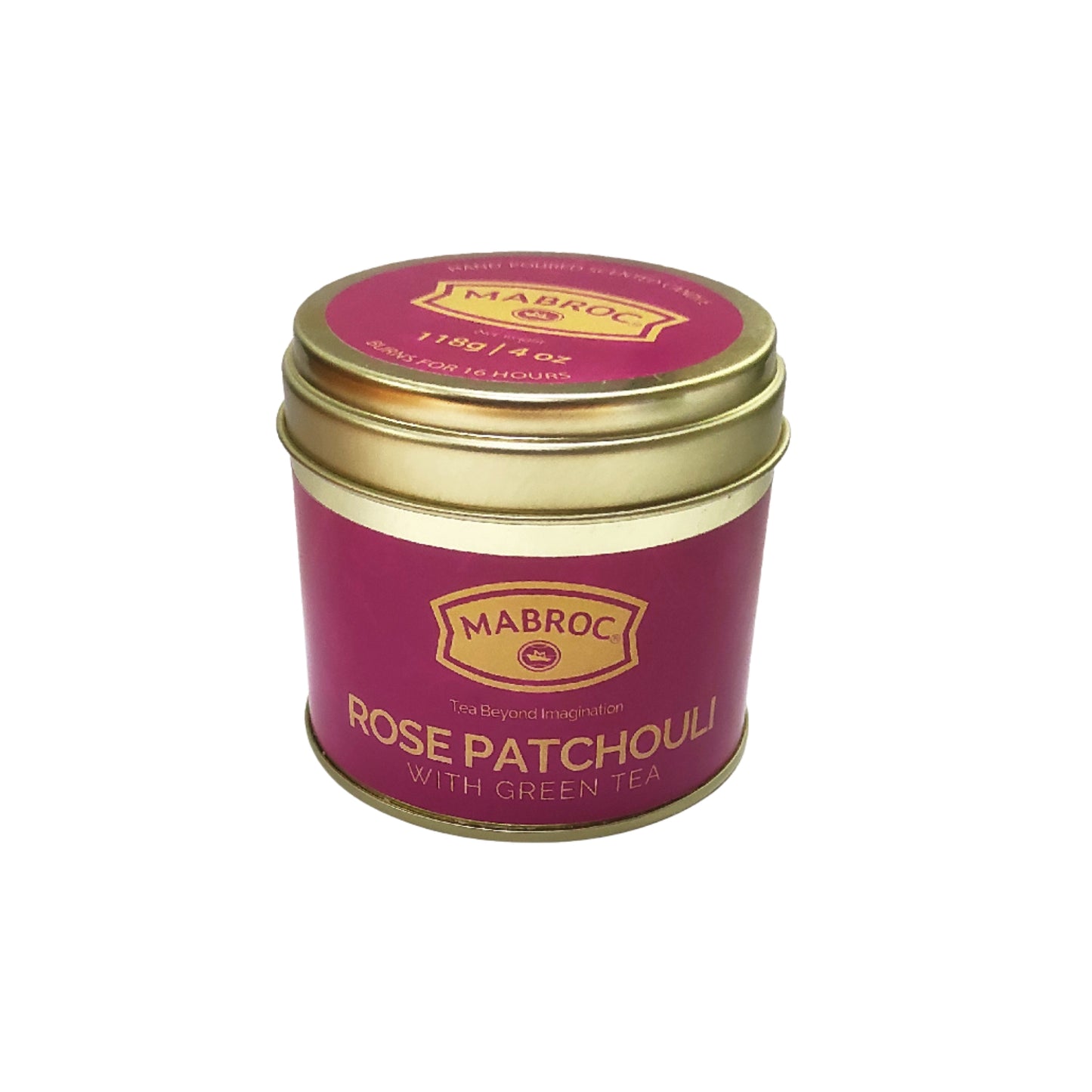 Vela aromática Mabroc con infusión de té, rosa, pachulí y té verde (118g)