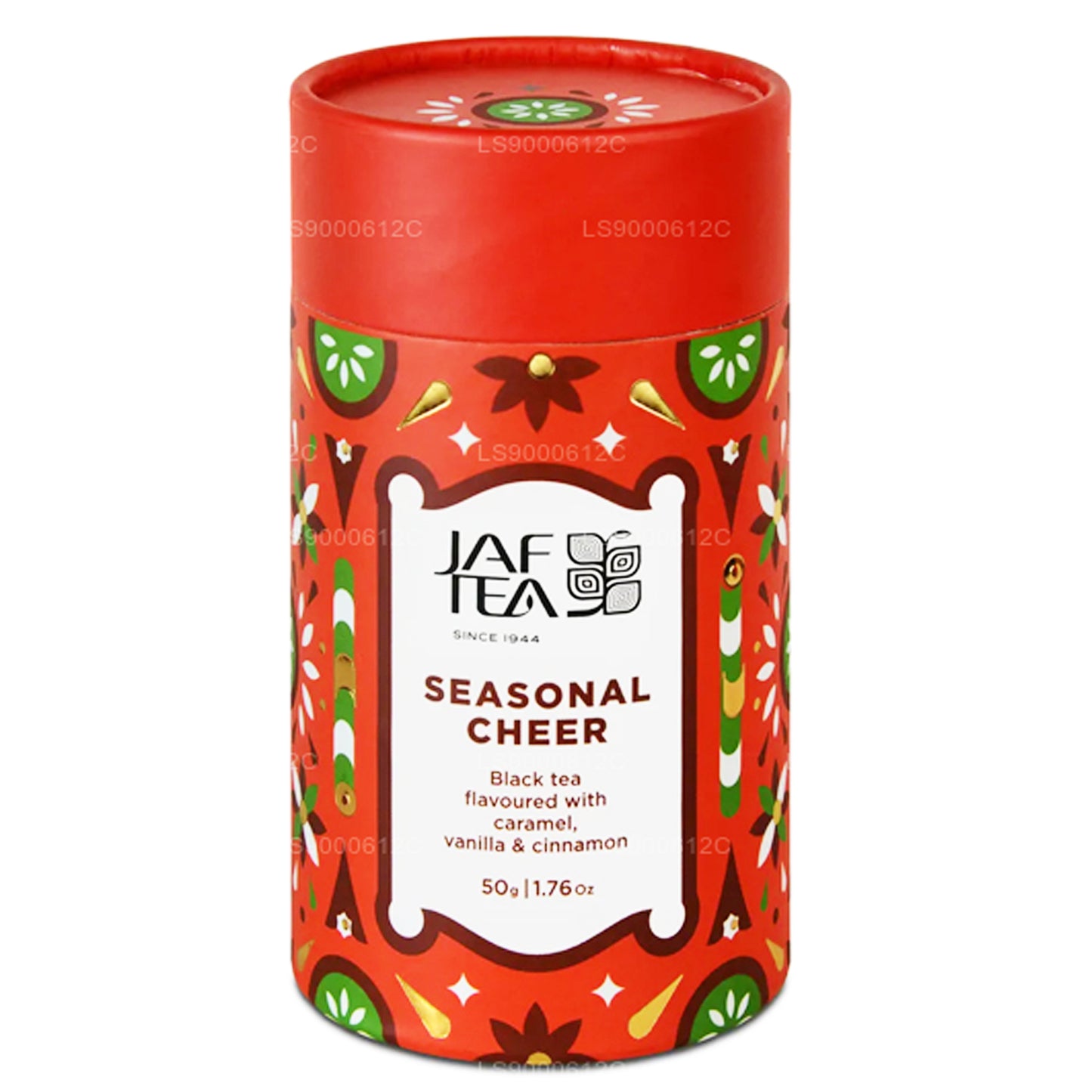 Jaf Tea Seasonal Cheer - Té negro con sabor a caramelo, vainilla y canela (50 g)