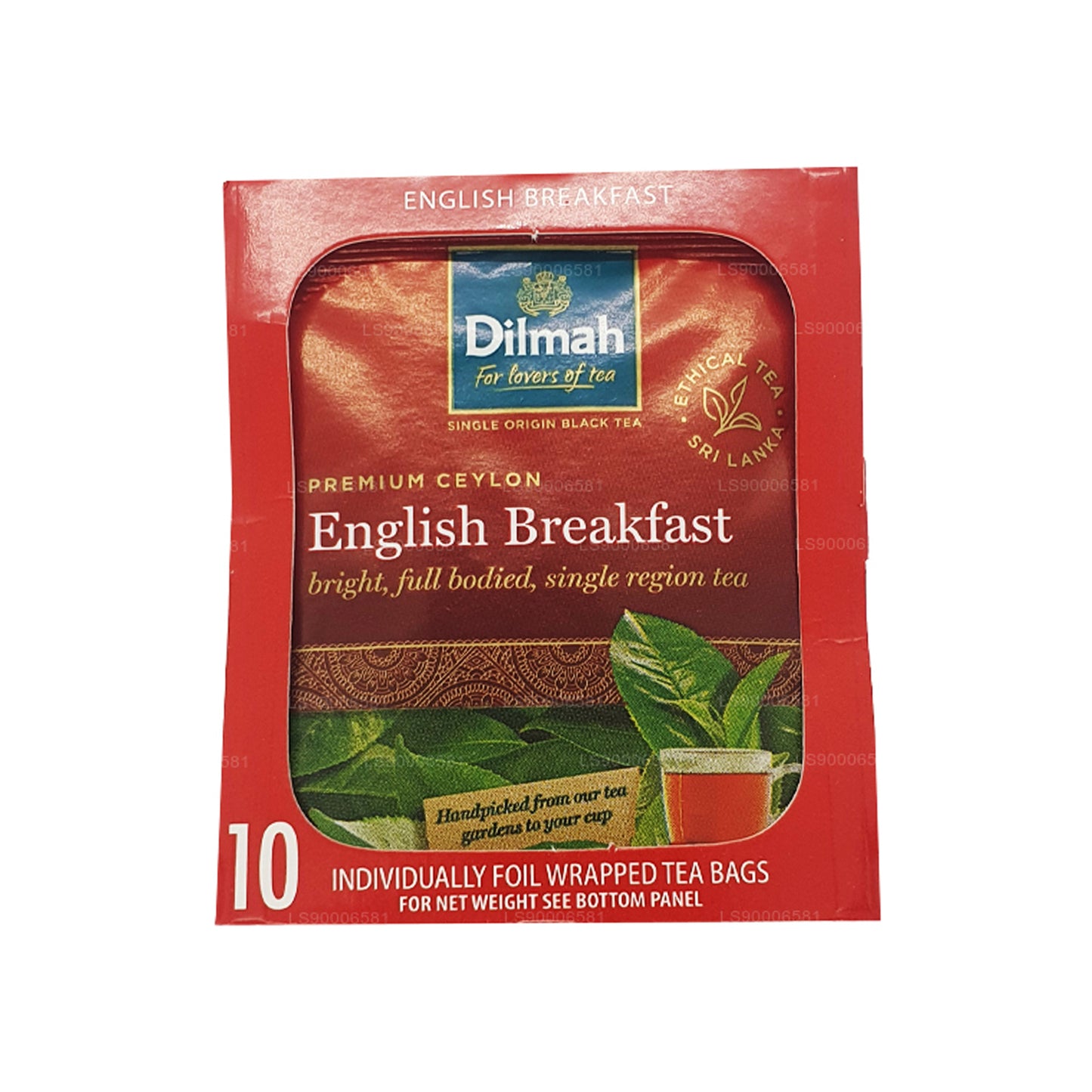 Té de desayuno inglés Dilmah (20 g), 10 bolsitas de té envueltas individualmente en papel de aluminio