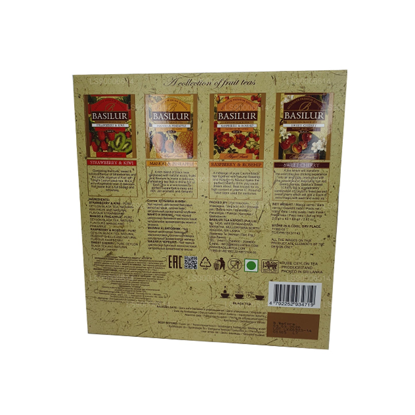 Bolsa de té Basilur Magic Fruits, variedad de frutas mágicas, 40 sobres (80 g)