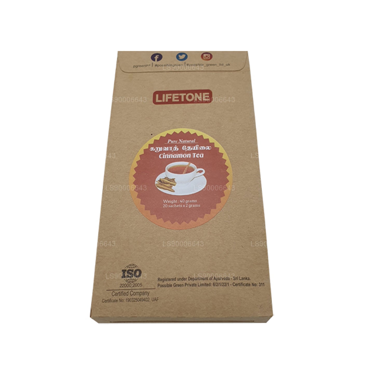 Té de canela Lifetone (40 g)