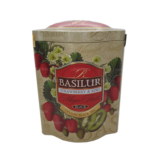 Carrito de lata Basilur con frutas mágicas de fresa y kiwi (100 g)