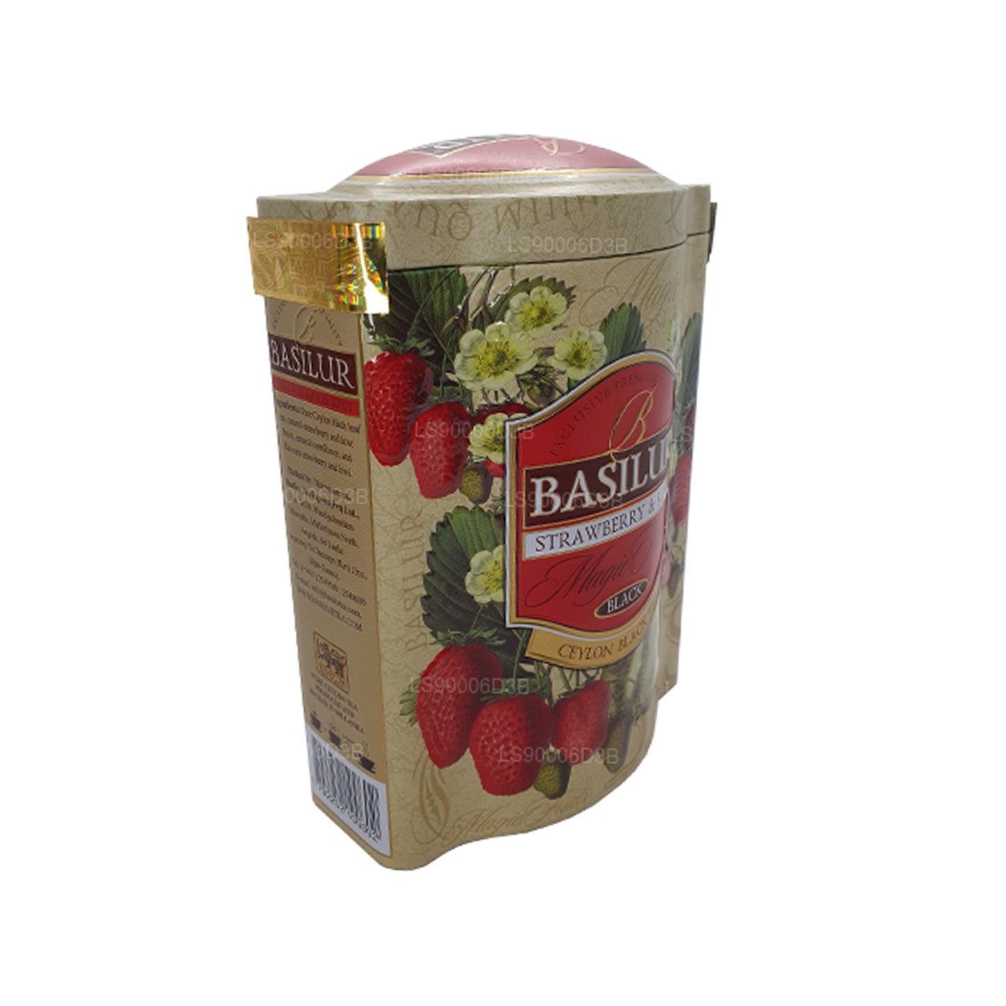 Carrito de lata Basilur con frutas mágicas de fresa y kiwi (100 g)