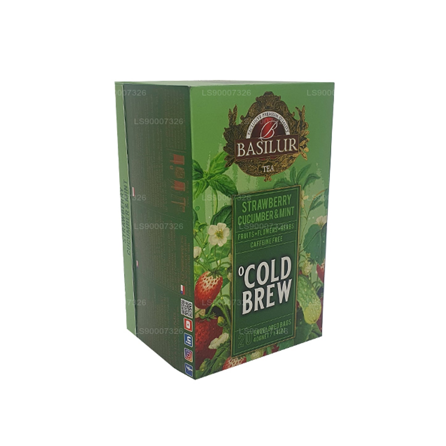 Basilur Cold Brew «Fresa, pepino y menta» (40 g), caja