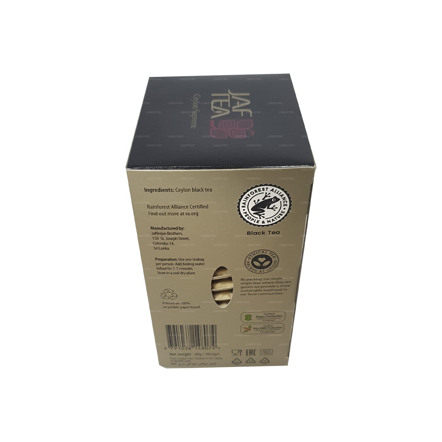 Bolsa de té Jaf Tea Classic Gold Collection Ceylon Supreme con sobre de aluminio (40 g)