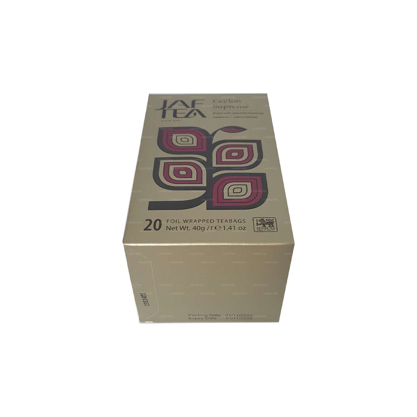 Bolsa de té Jaf Tea Classic Gold Collection Ceylon Supreme con sobre de aluminio (40 g)