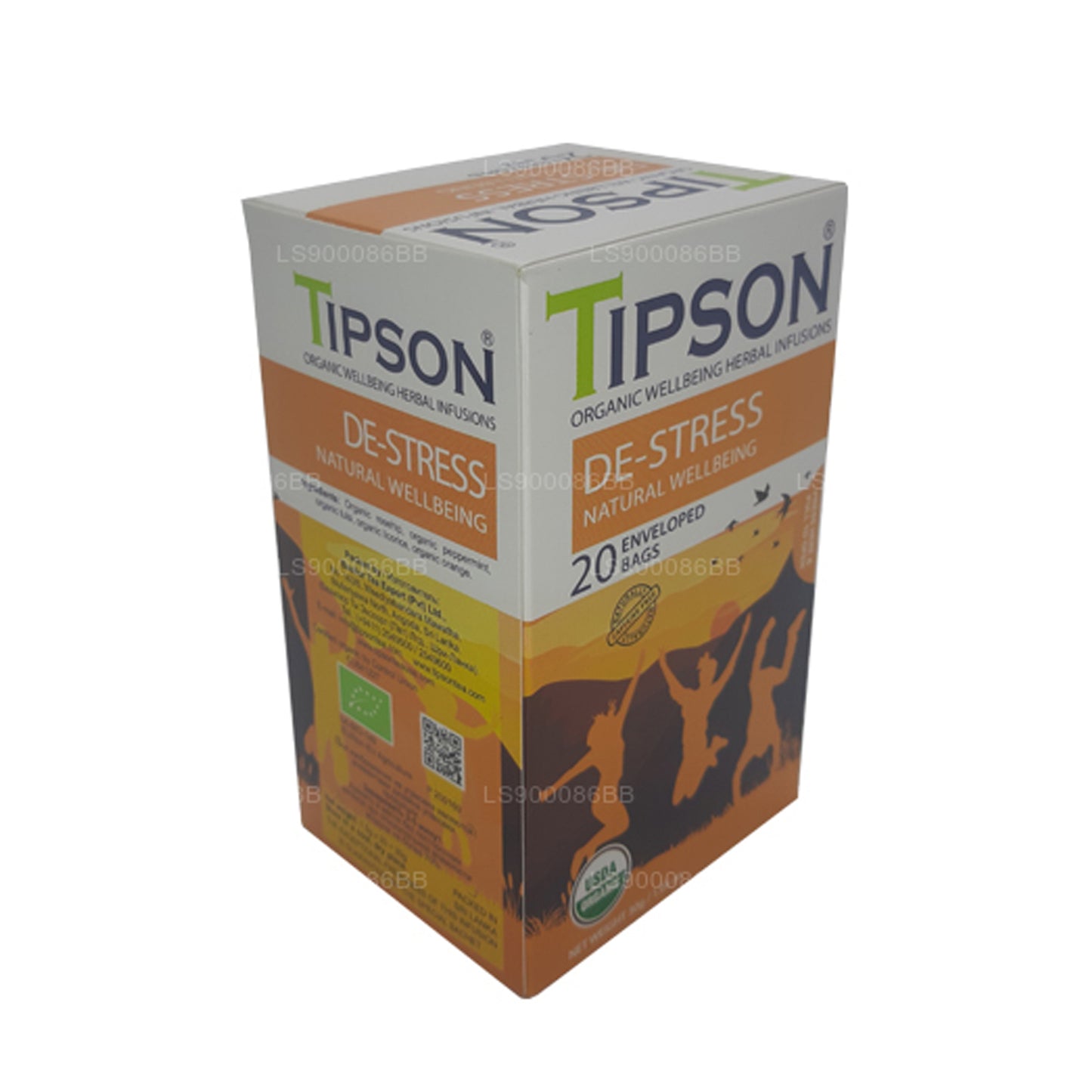 Tipson De-Stress Natural Wellbeing (30 g), 20 bolsitas de té envueltas
