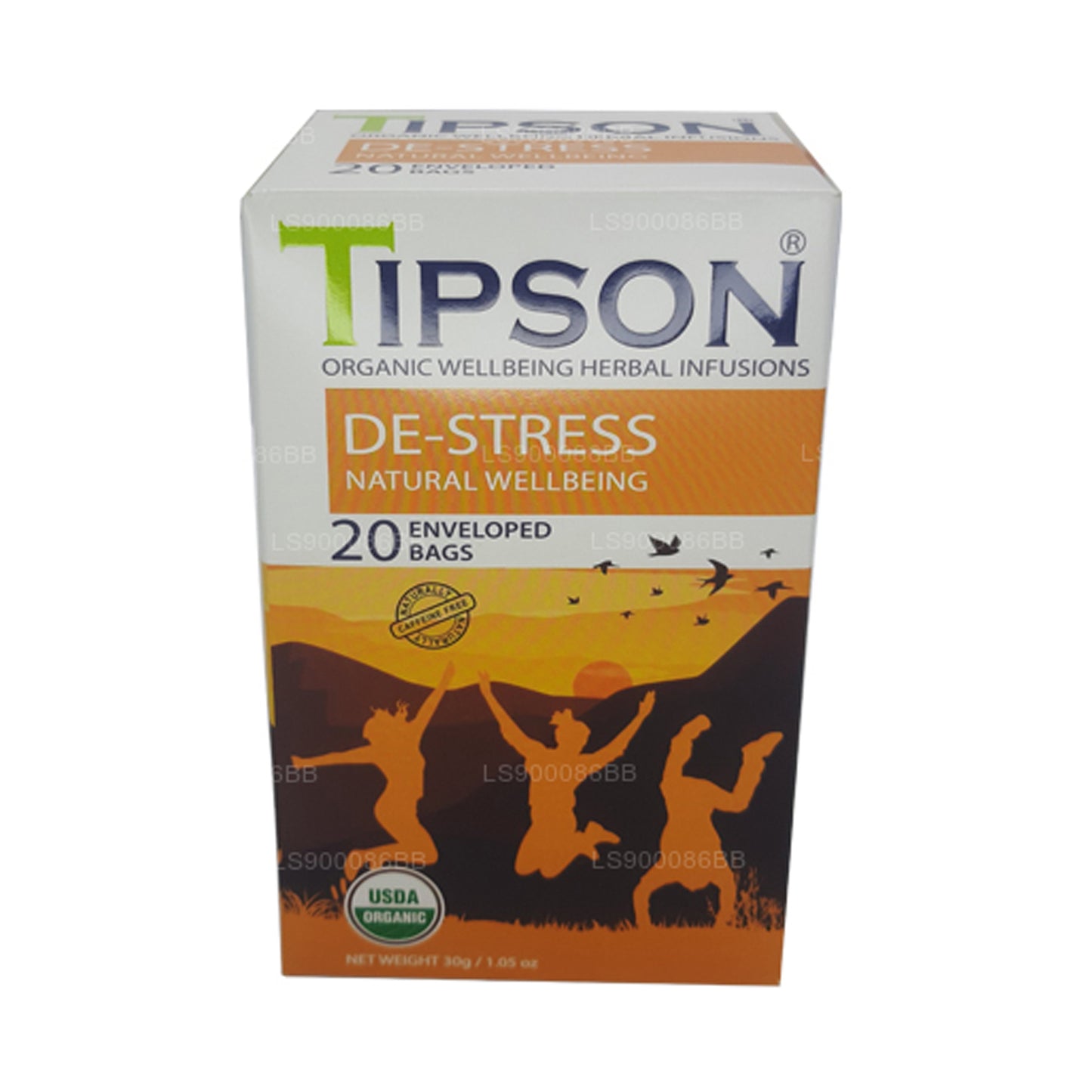 Tipson De-Stress Natural Wellbeing (30 g), 20 bolsitas de té envueltas