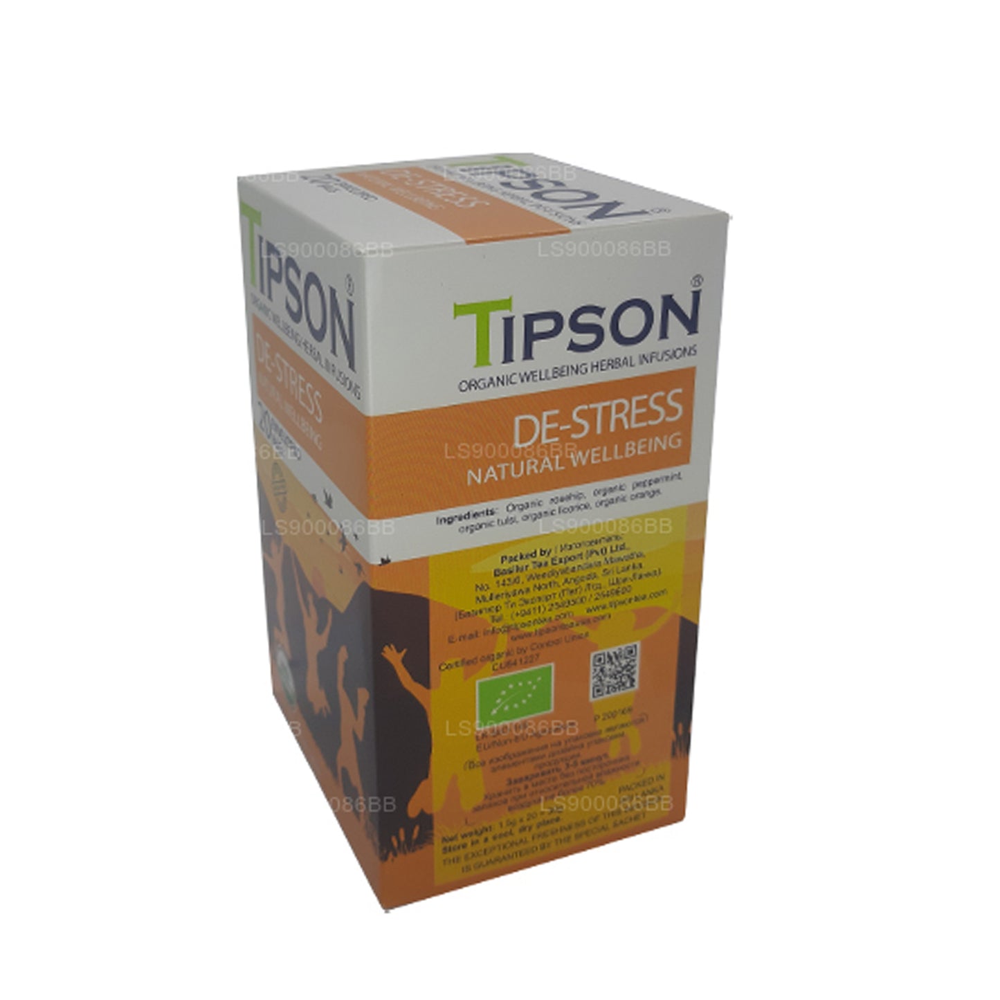 Tipson De-Stress Natural Wellbeing (30 g), 20 bolsitas de té envueltas