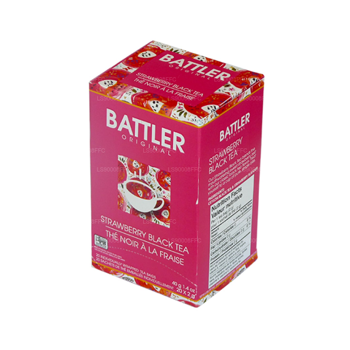 Té negro de fresa Battler Original (40 g) 20 bolsitas de té