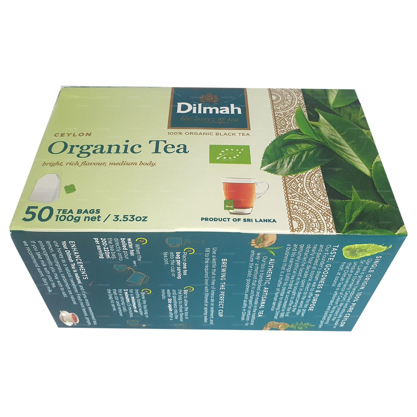 Té orgánico Dilmah (100 g) 50 bolsitas de té