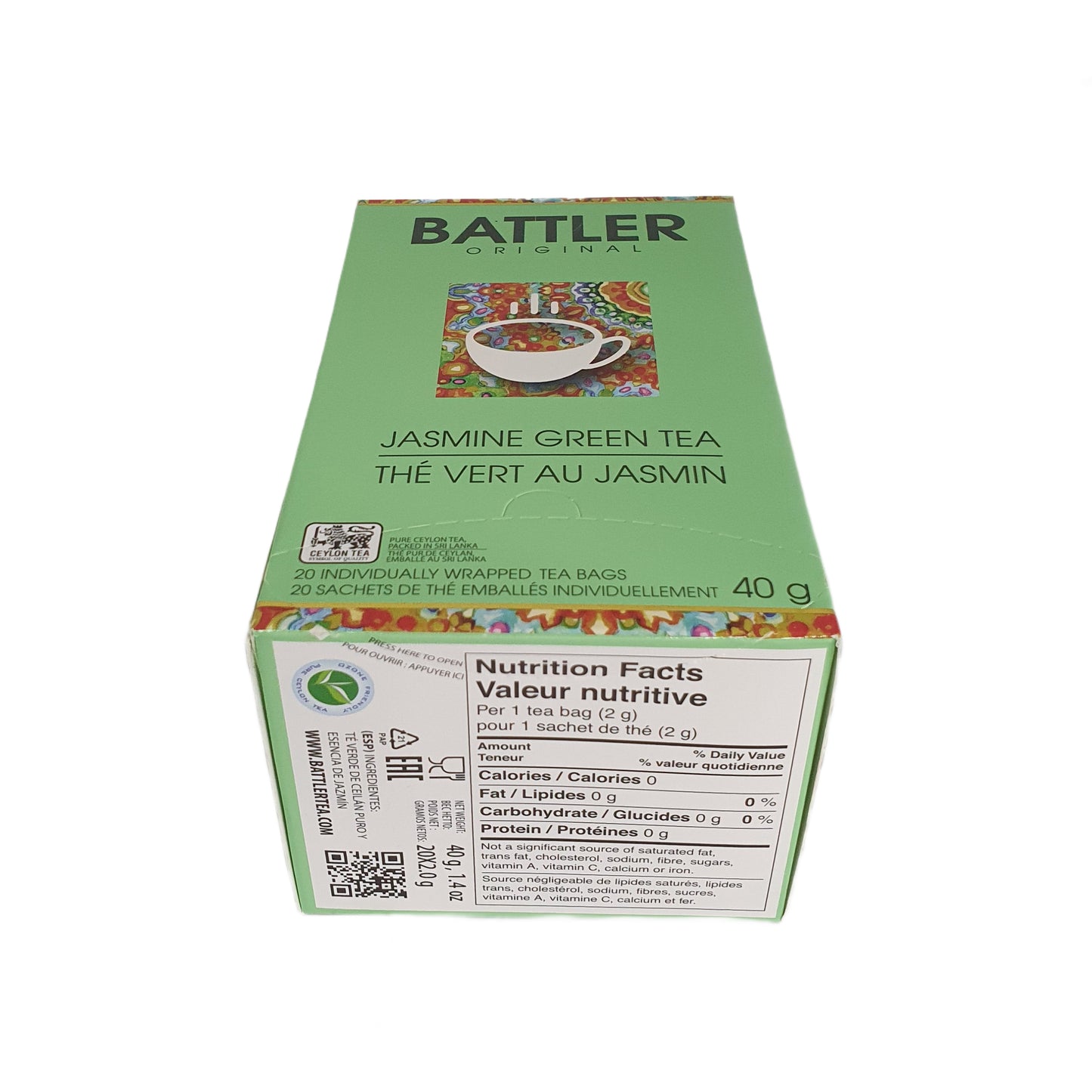 Té Verde Jazmín Original Battler (40 g) 20 Bolsitas