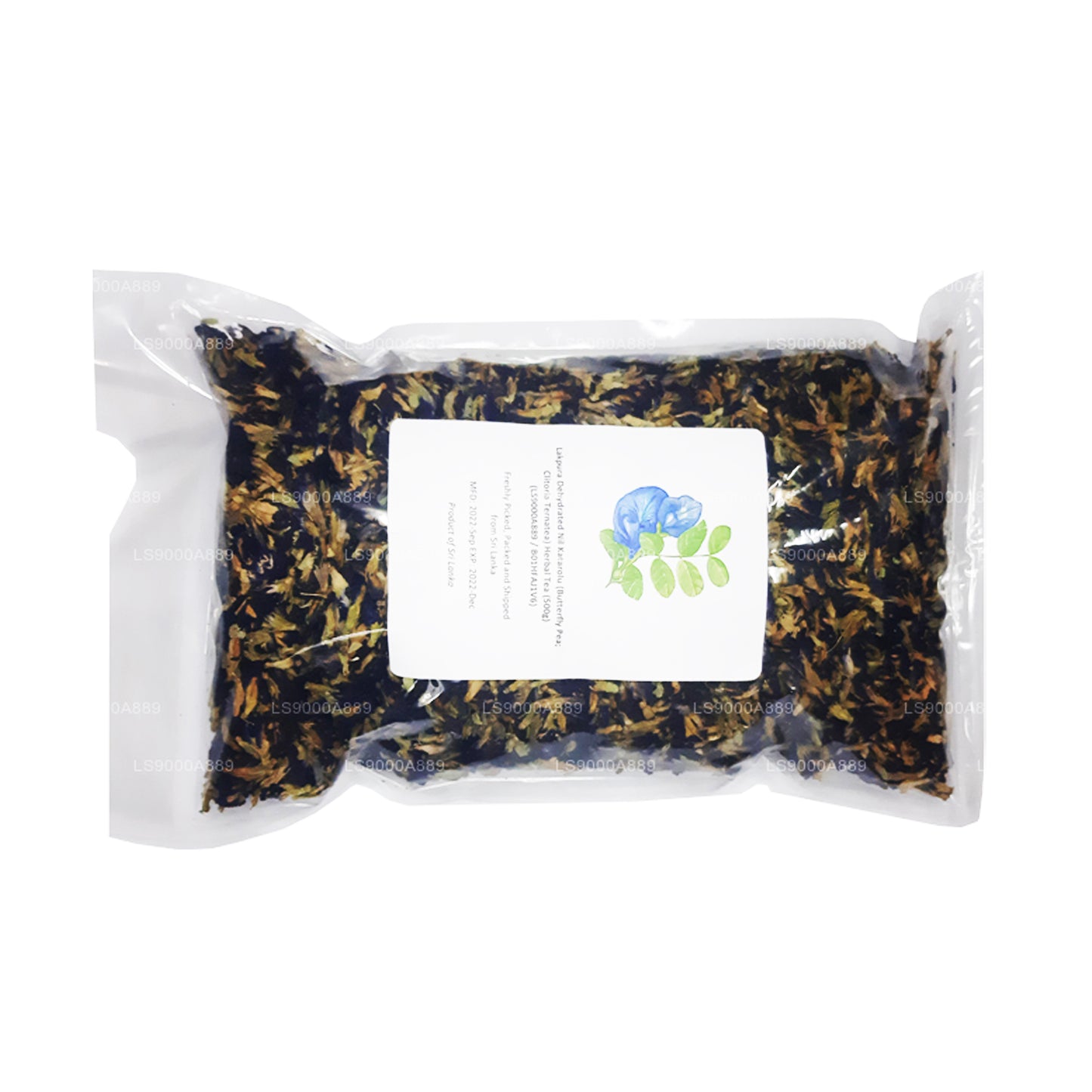 Té de hierbas Lakpura deshidratado Nil Katarolu (arveja mariposa; Clitoria Ternatea) (40 g)
