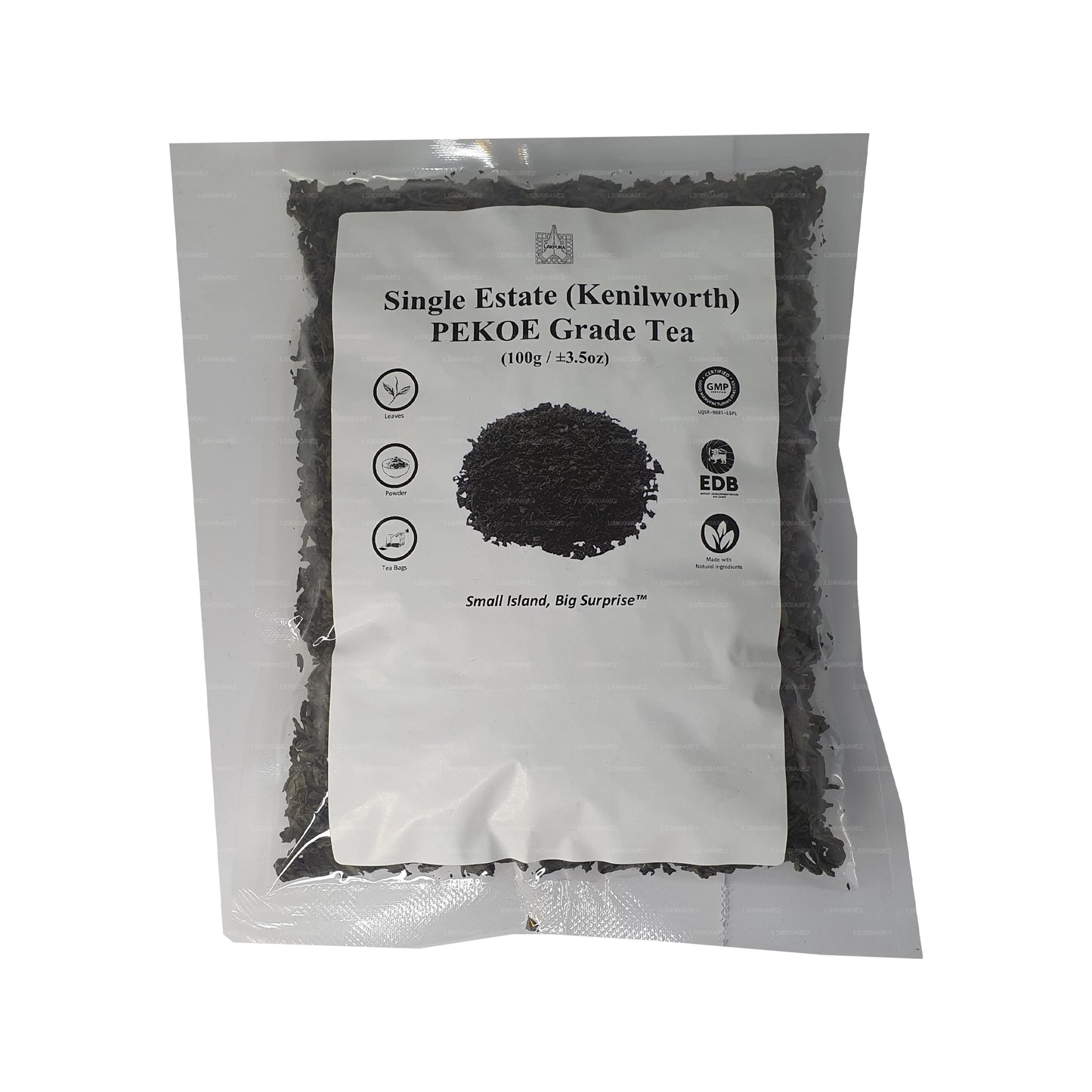 Té negro de Ceilán Lakpura Single Estate (Kenilworth) de grado PEKOE (100 g)