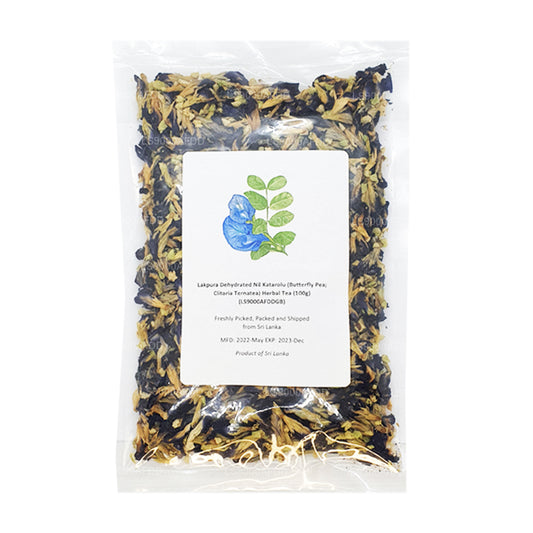 Té de hierbas Lakpura deshidratado Nil Katarolu (arveja mariposa; Clitoria Ternatea) (40 g)