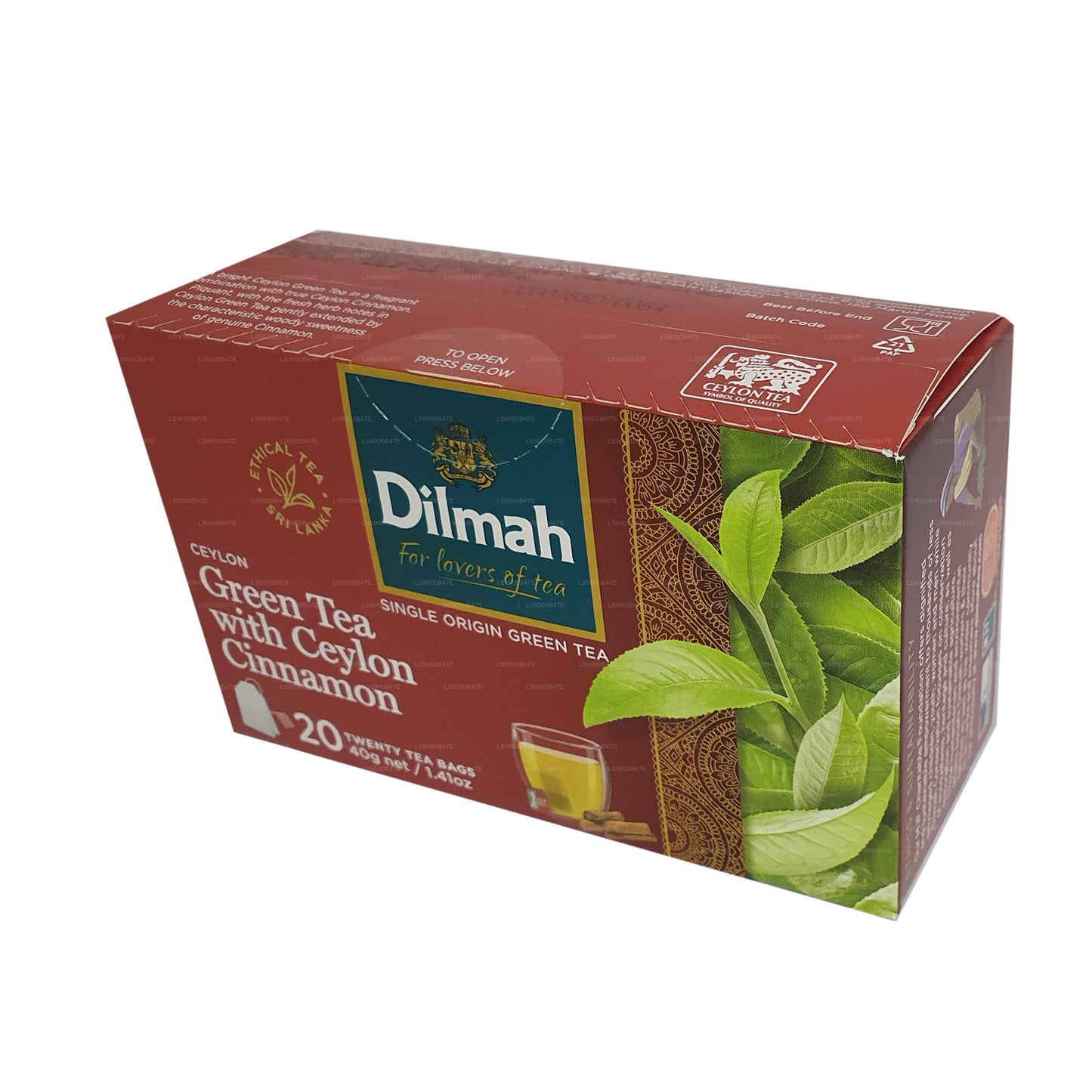 Té verde de Ceilán Dilmah con canela de Ceilán (40 g) 20 bolsitas de té