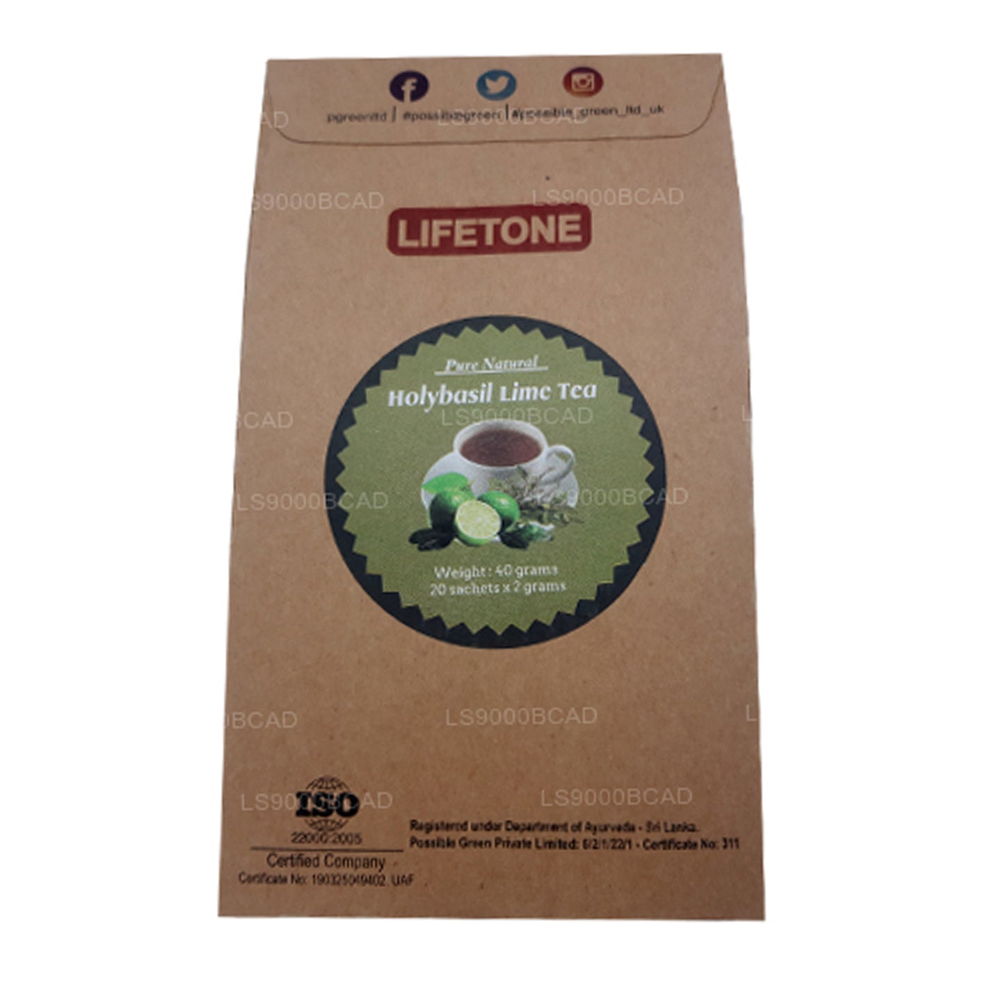 Té de lima Holy Basil de Lifetone (40 g)