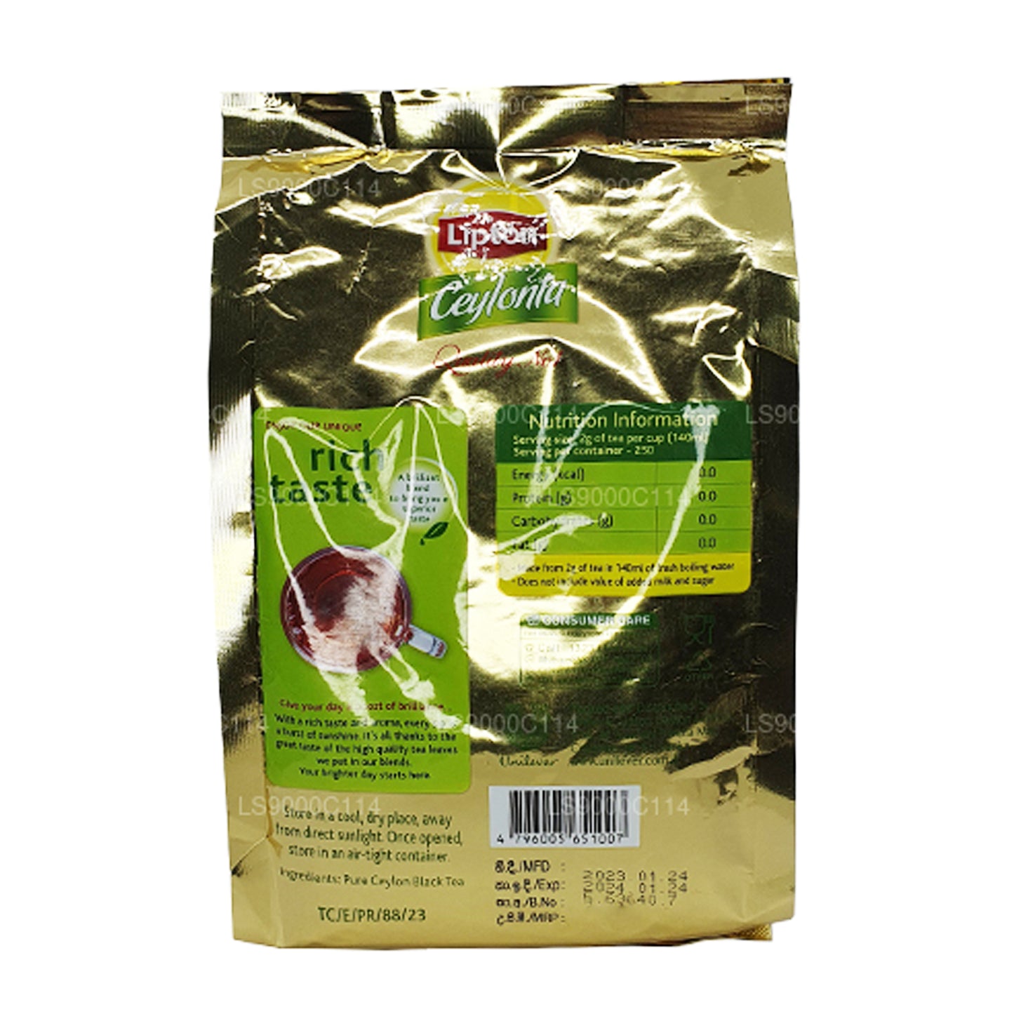 Hojas de té Lipton Ceylonta (500 g)