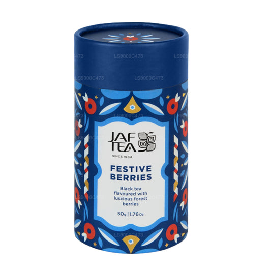 Jaf Tea Festive Berries, té negro con sabor a delicioso carrito de bayas del bosque (50 g)
