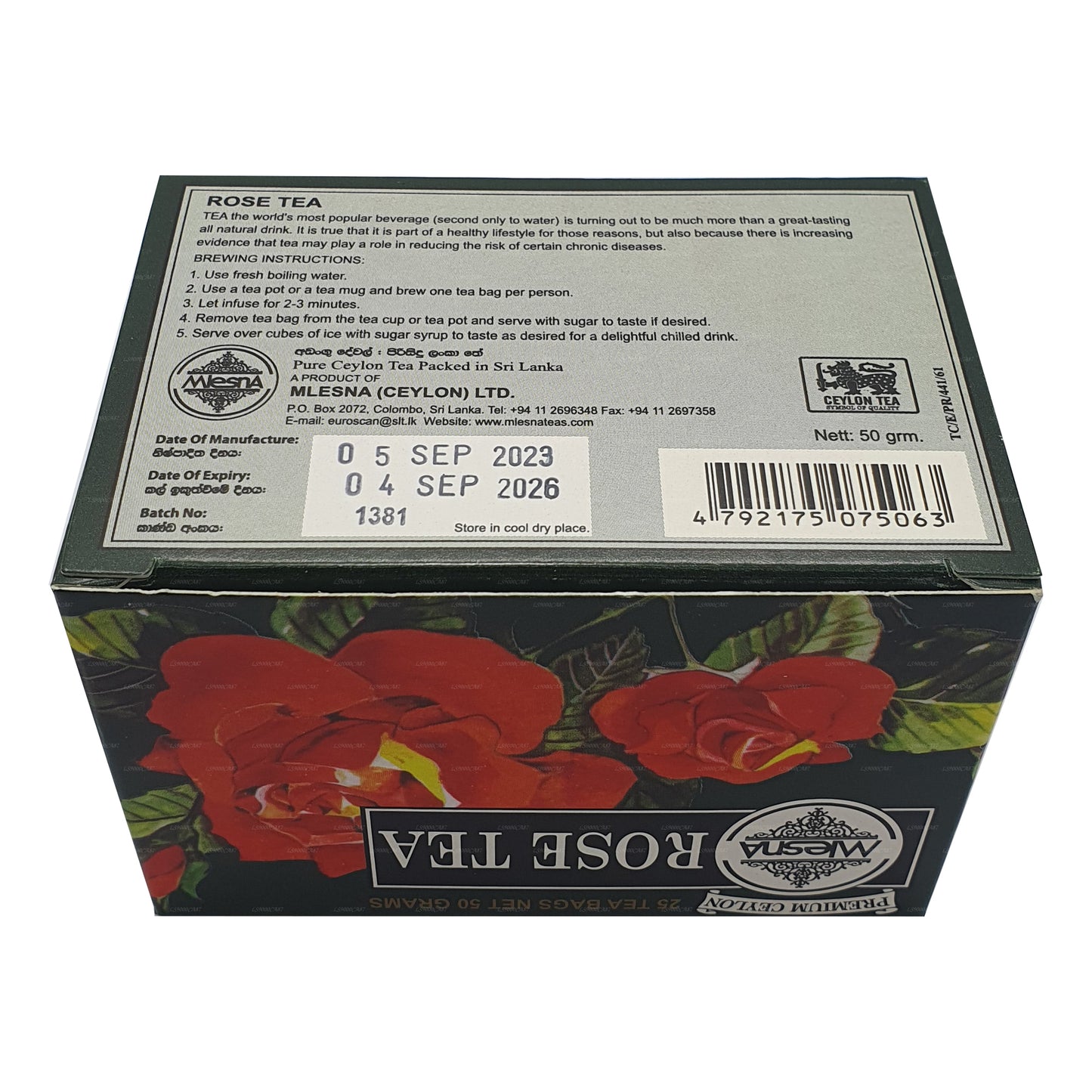 Té de rosas Mlesna (50 g) 25 bolsitas de té