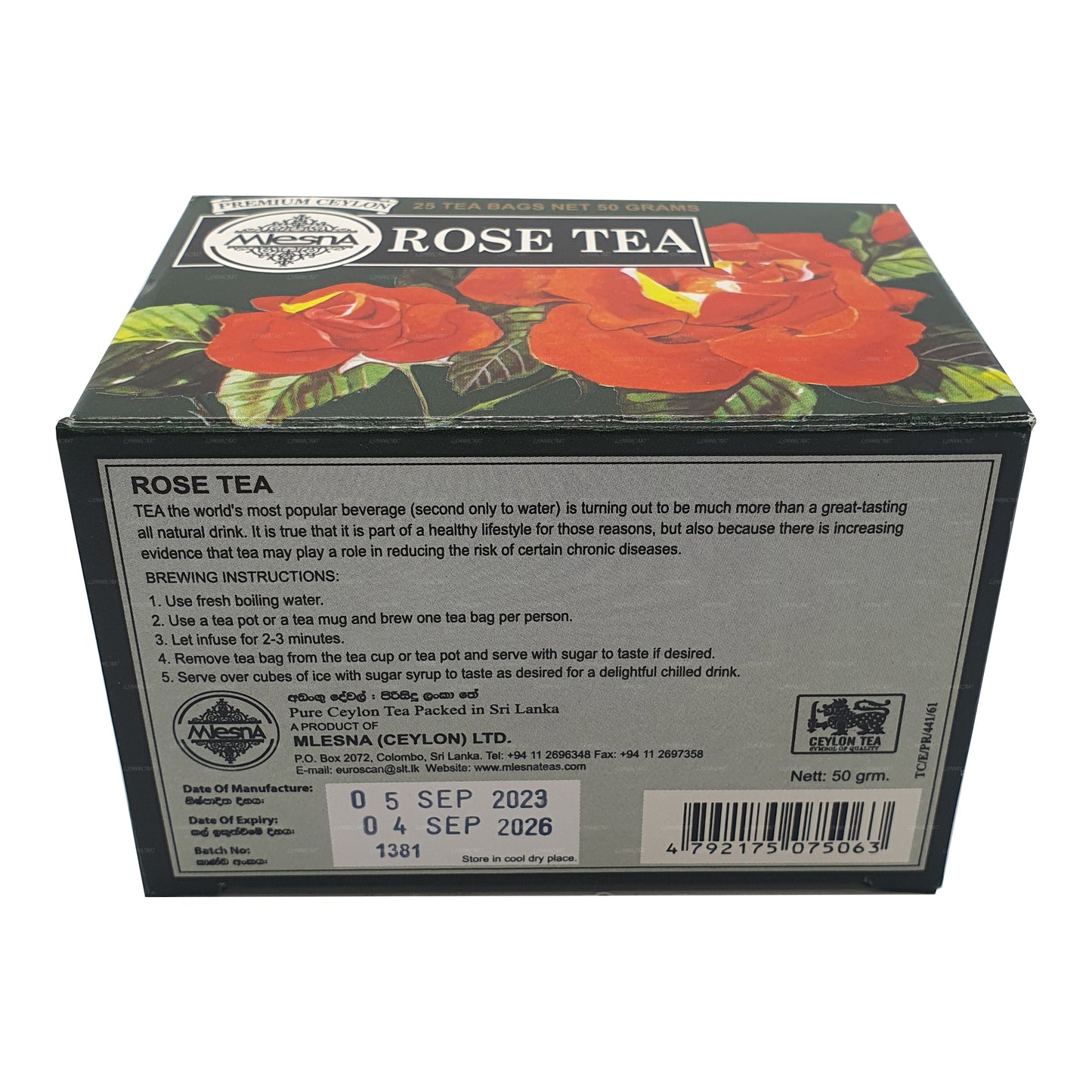 Té de rosas Mlesna (50 g) 25 bolsitas de té