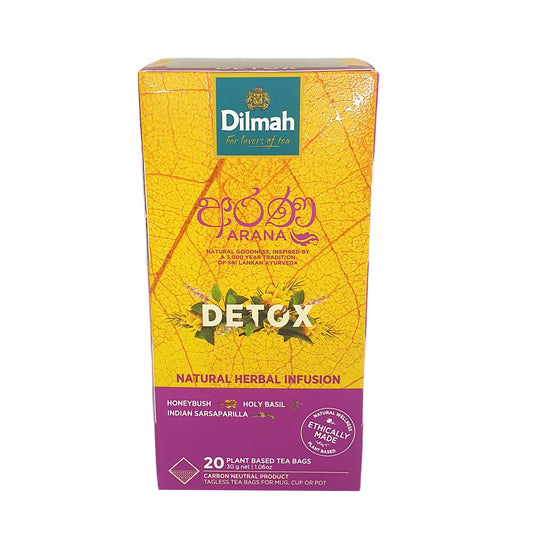 Infusión de hierbas naturales Dilmah Arana Detox (20 bolsitas de té sin etiqueta)