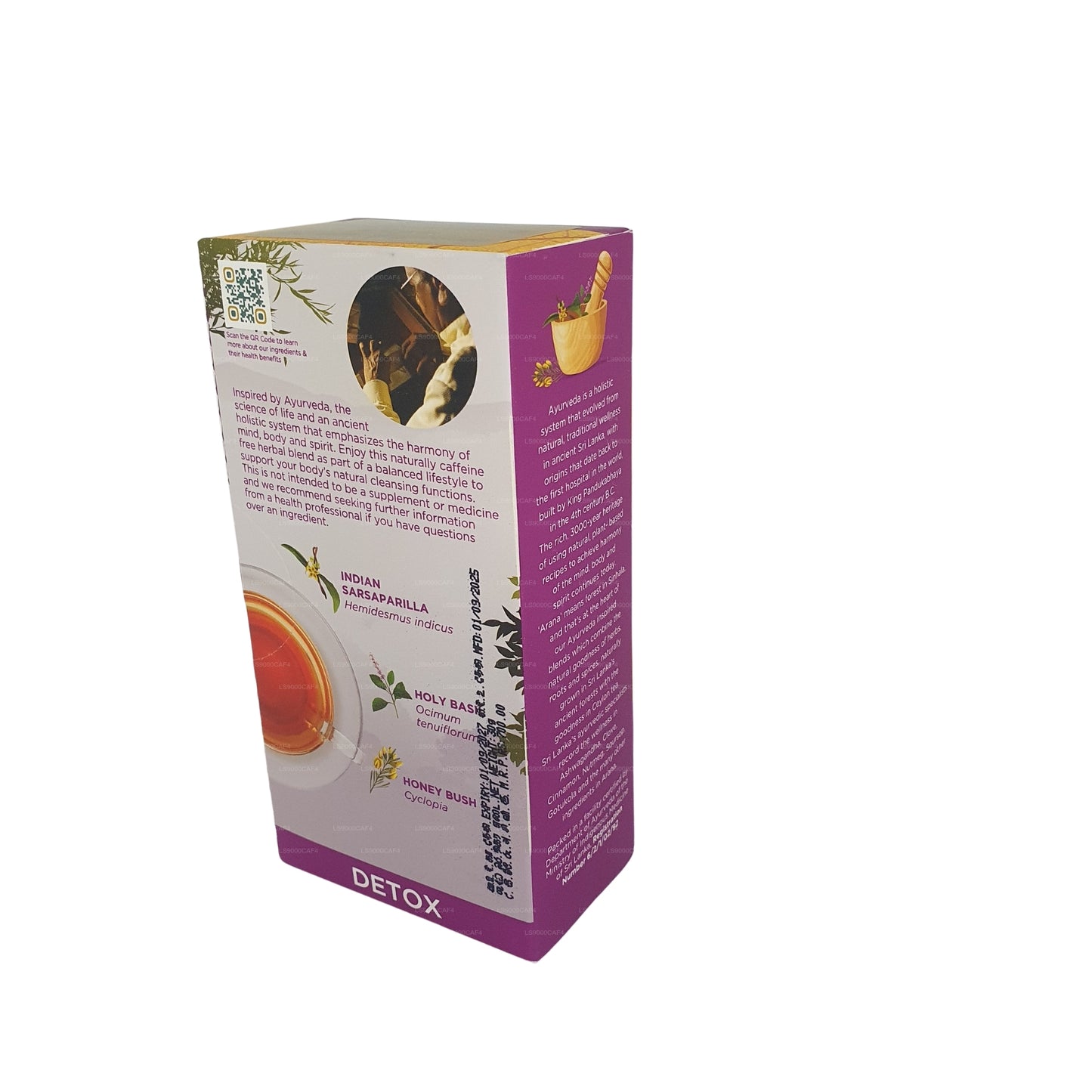 Infusión de hierbas naturales Dilmah Arana Detox (20 bolsitas de té sin etiqueta)