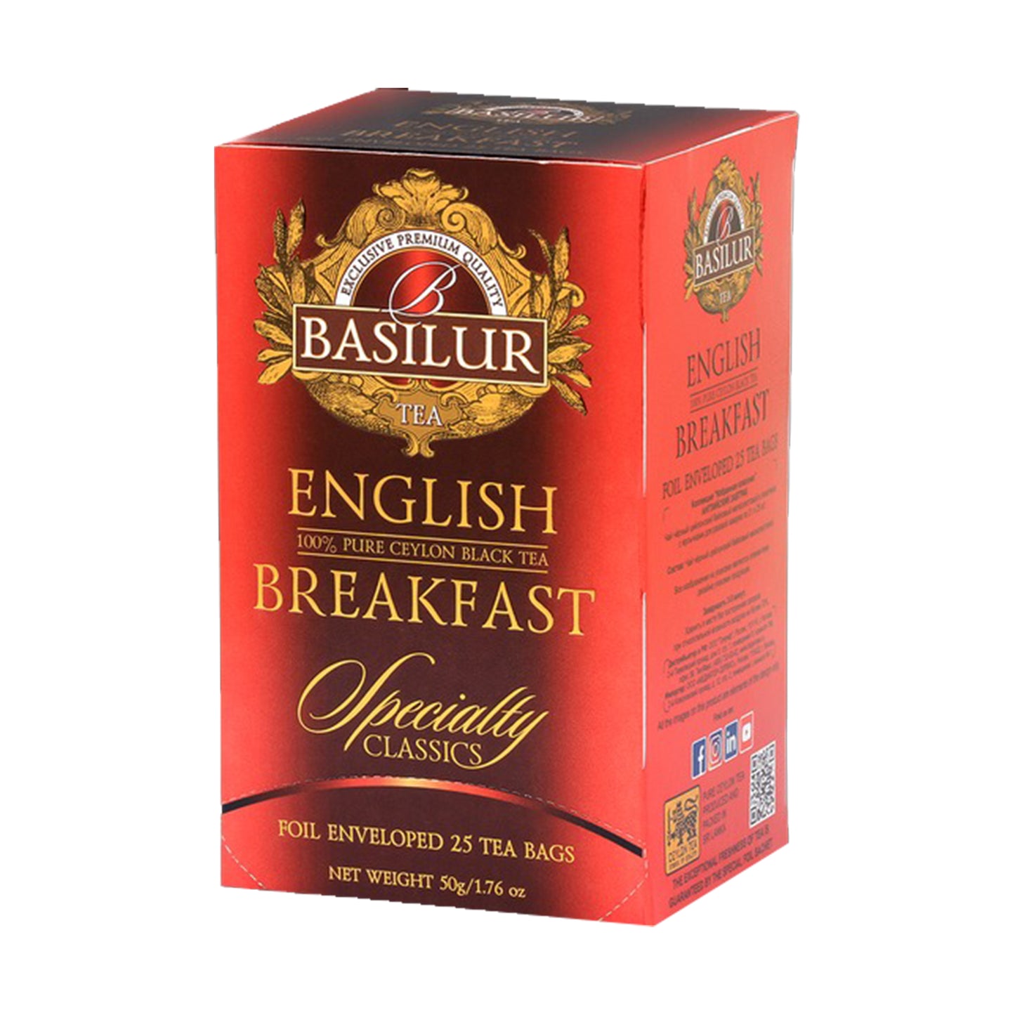 Té negro puro de Ceilán Basilur English Breakfast (200 g) 100 bolsitas