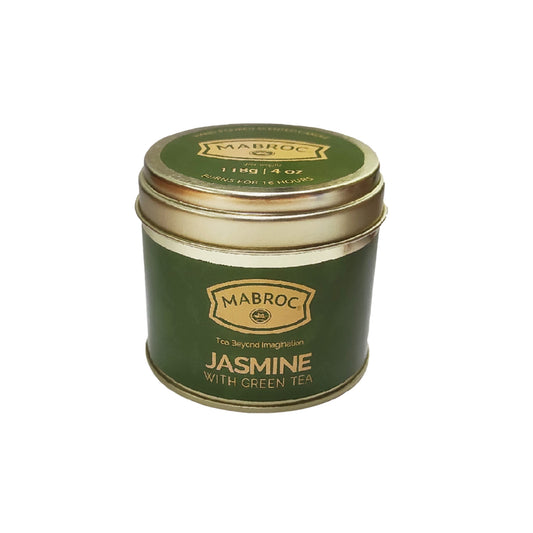 Vela aromática Mabroc con infusión de té jazmín y té verde (118g)