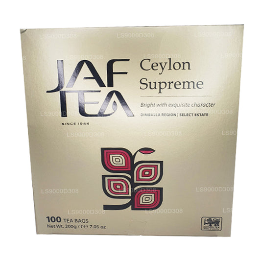 Cadena y etiqueta de té Jaf Tea Classic Gold Collection Ceylon Supreme, 100 bolsas de té (200 g)