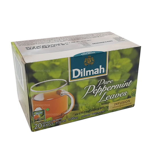 Hojas de menta pura Dilmah (30 g), 20 bolsitas de té