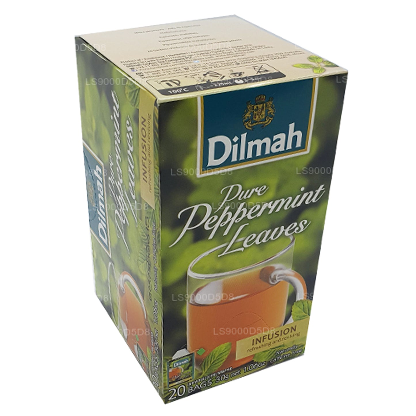 Hojas de menta pura Dilmah (30 g), 20 bolsitas de té