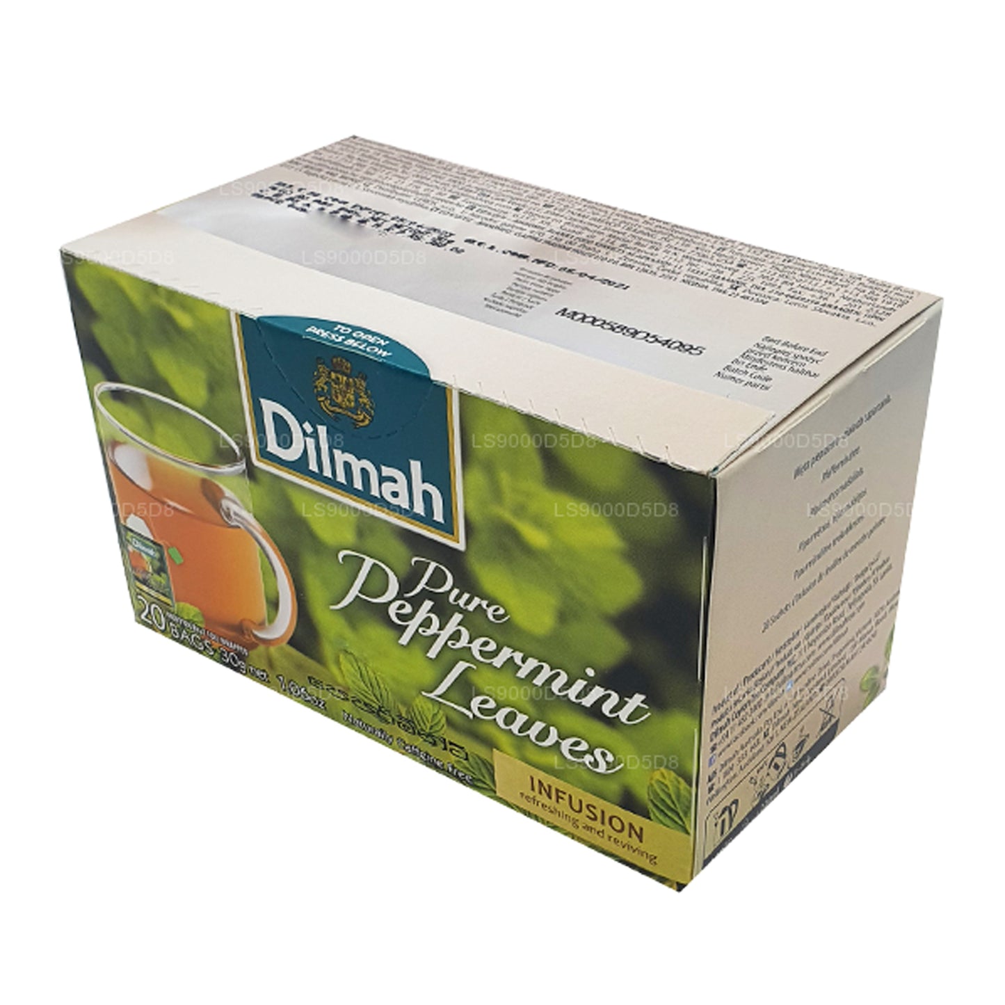 Hojas de menta pura Dilmah (30 g), 20 bolsitas de té