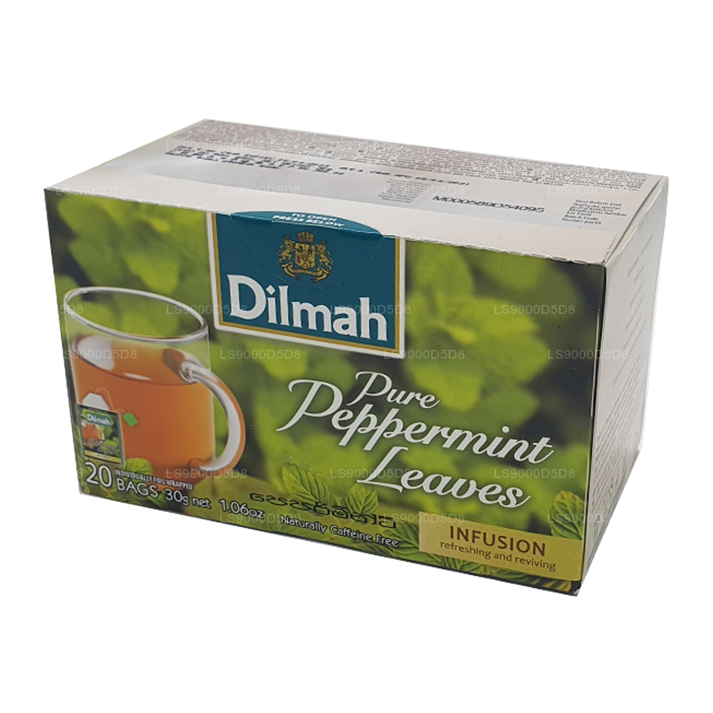Hojas de menta pura Dilmah (30 g), 20 bolsitas de té